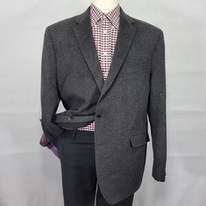 Collezione Men's Sport Coat Blazer Two Button CH Gray Flannel Wool‎ Blend 46L